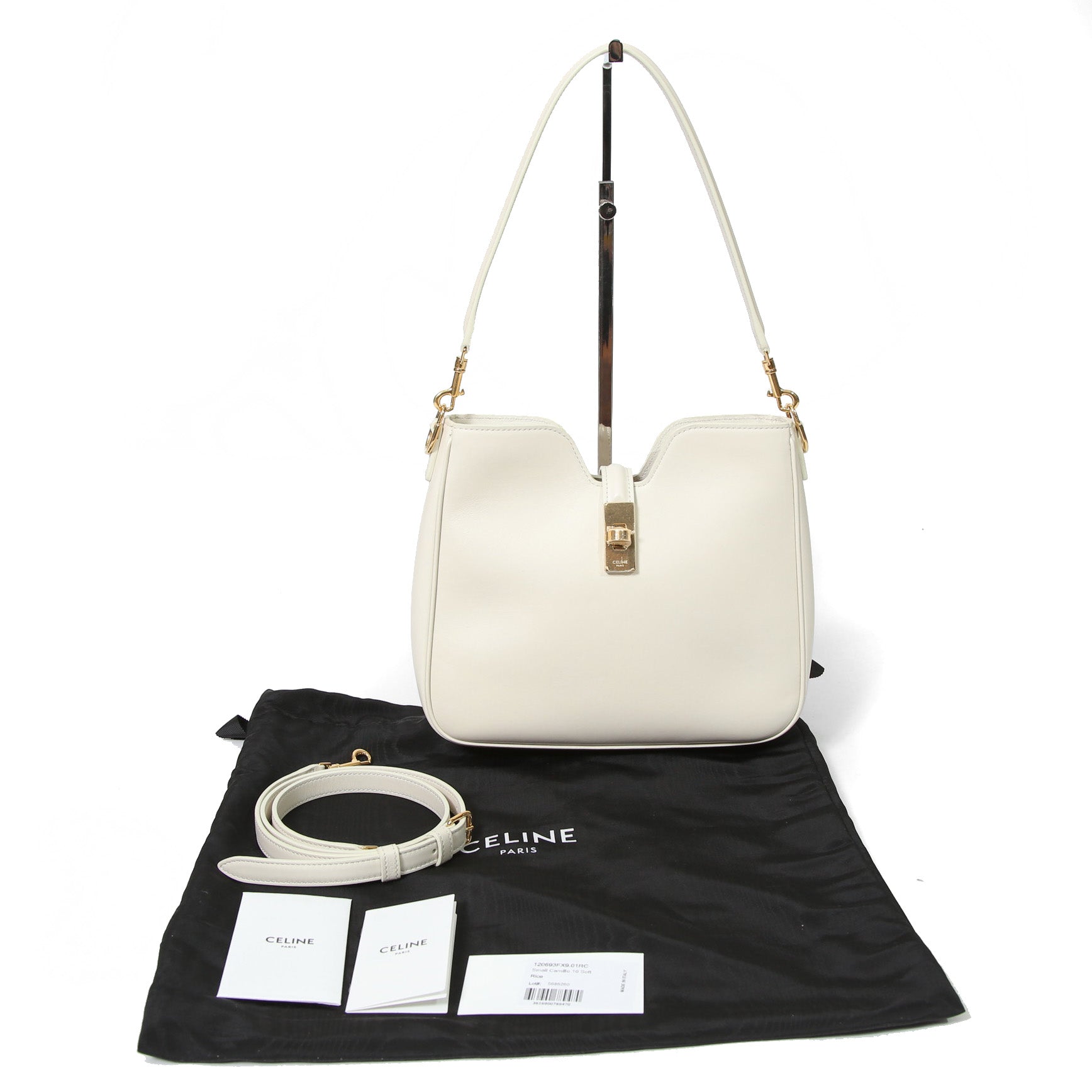 新品 CELINE セリーヌ / 24年製 スモール カミーユ 16（セーズ）ソフト バッグ / スムースカーフスキン / (rice)