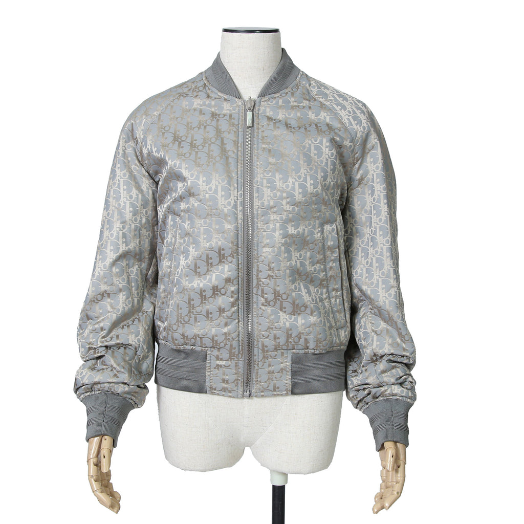 Dior ディオール / 21SS 美品 キムジョーンズ期 / オブリーク総柄 リバーシブル 中綿 ボンバージャケット / 183C432A5043 / size 44 (GRAY)