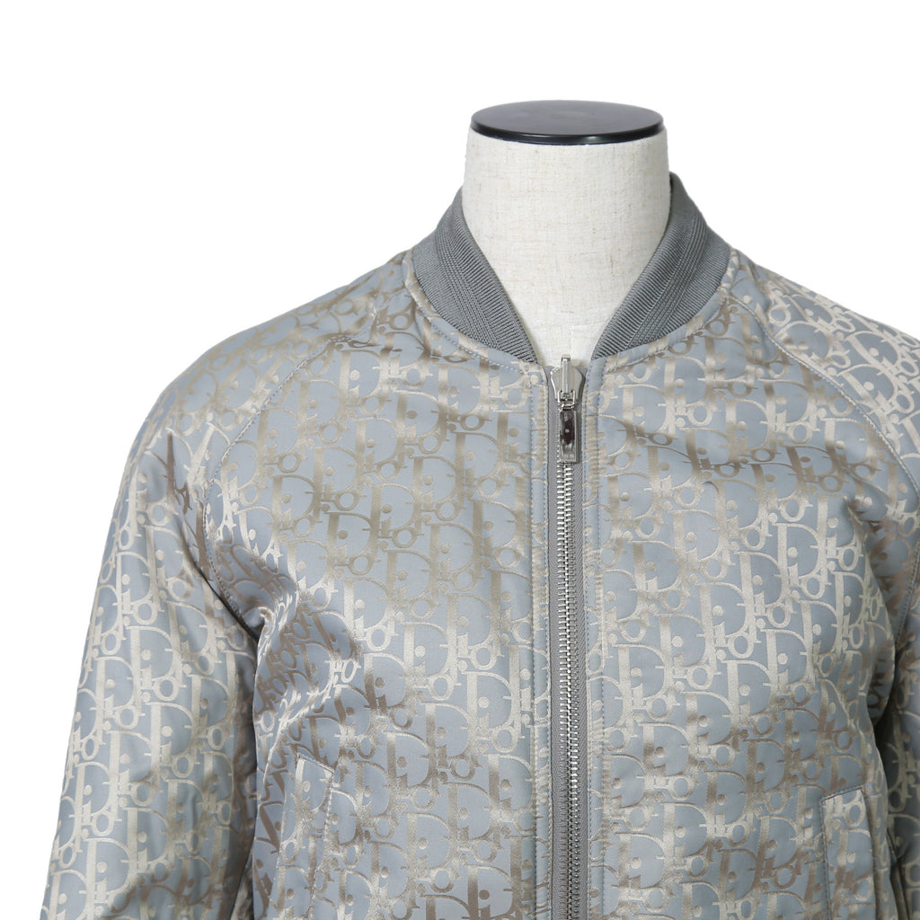 Dior ディオール / 21SS 美品 キムジョーンズ期 / オブリーク総柄 リバーシブル 中綿 ボンバージャケット / 183C432A5043 / size 44 (GRAY)