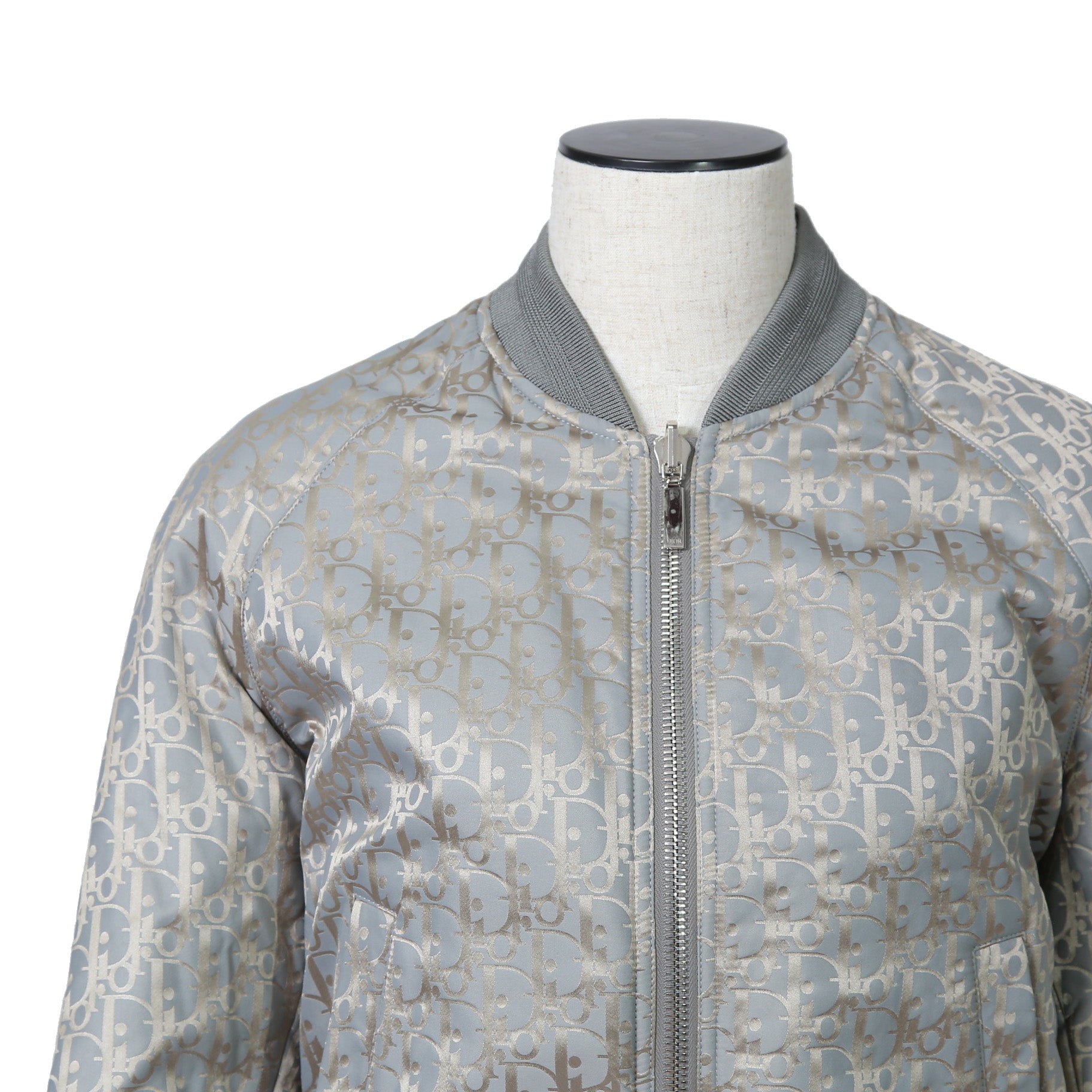 Dior ディオール / 21SS 美品 キムジョーンズ期 / オブリーク総柄 リバーシブル 中綿 ボンバージャケット / 183C432A5043 / size 44 (GRAY)