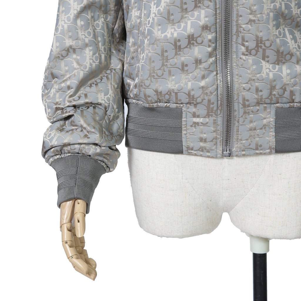 Dior ディオール / 21SS 美品 キムジョーンズ期 / オブリーク総柄 リバーシブル 中綿 ボンバージャケット / 183C432A5043 / size 44 (GRAY)