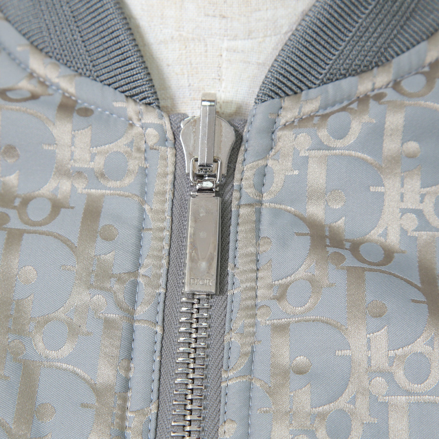 Dior ディオール / 21SS 美品 キムジョーンズ期 / オブリーク総柄 リバーシブル 中綿 ボンバージャケット / 183C432A5043 / size 44 (GRAY)