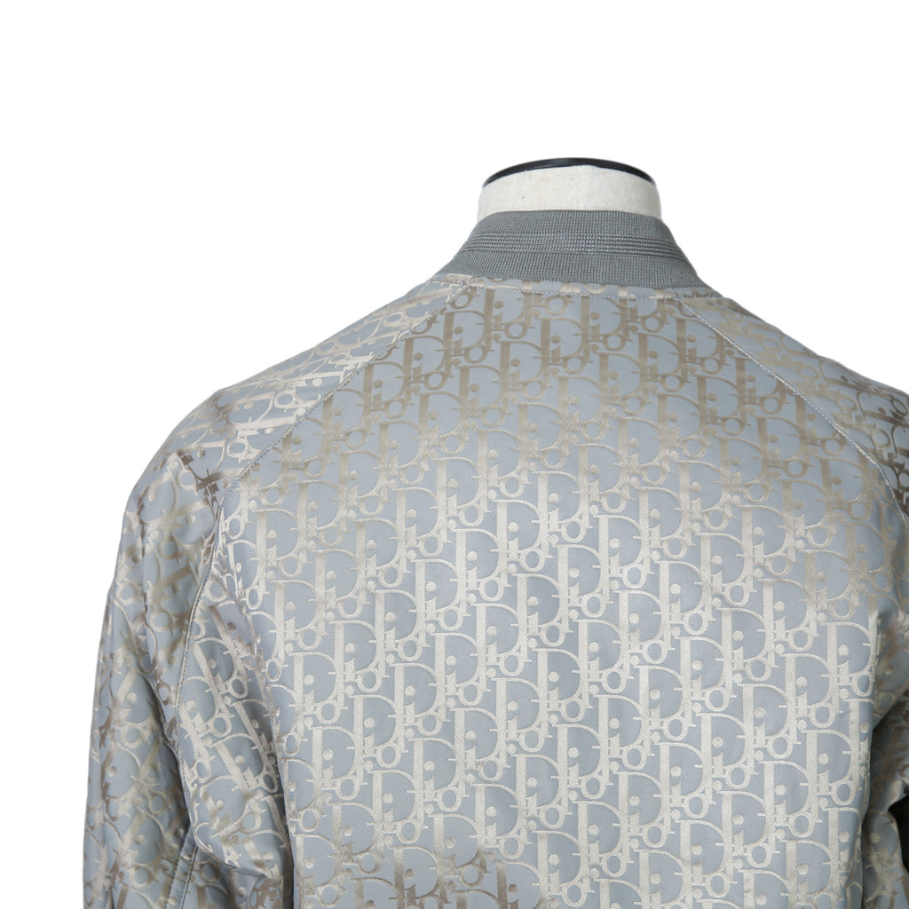 Dior ディオール / 21SS 美品 キムジョーンズ期 / オブリーク総柄 リバーシブル 中綿 ボンバージャケット / 183C432A5043 / size 44 (GRAY)
