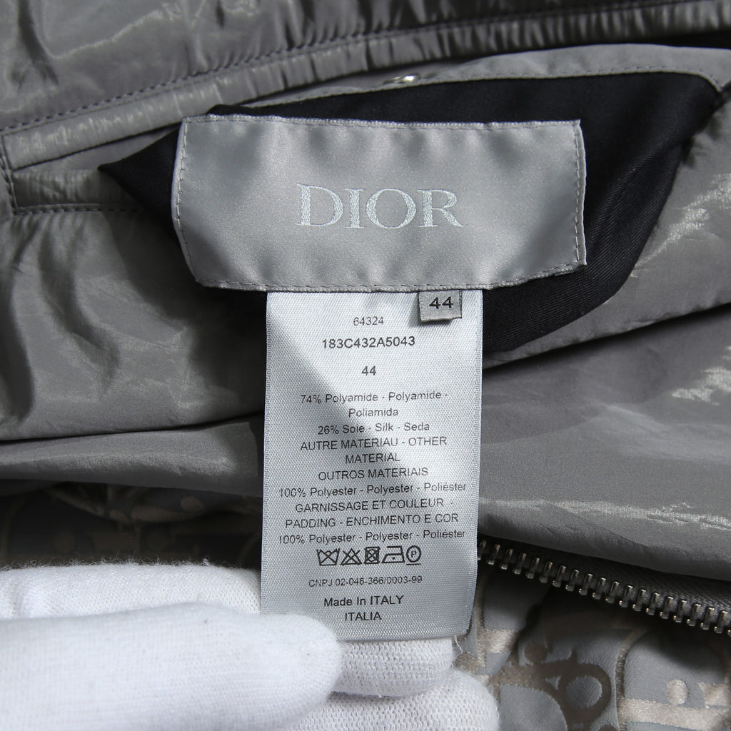 Dior ディオール / 21SS 美品 キムジョーンズ期 / オブリーク総柄 リバーシブル 中綿 ボンバージャケット / 183C432A5043 / size 44 (GRAY)