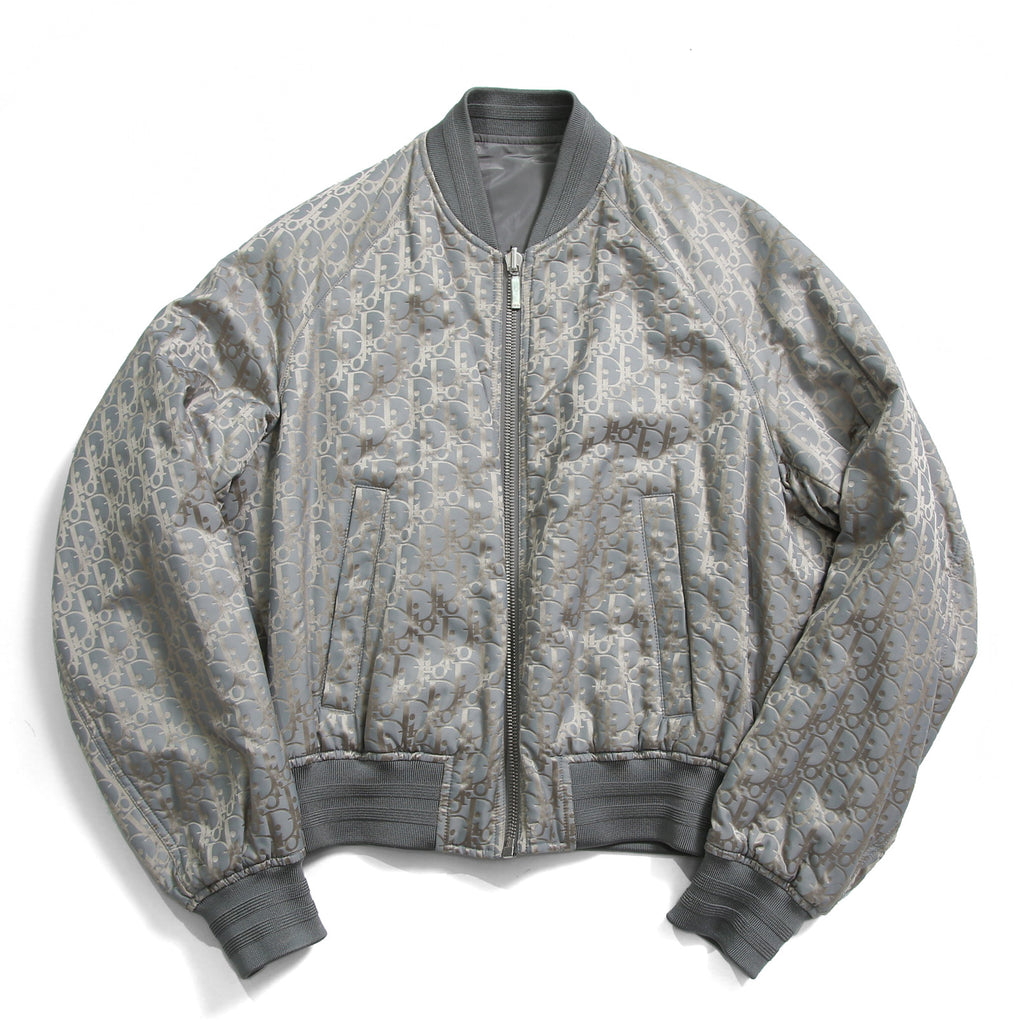 Dior ディオール / 21SS 美品 キムジョーンズ期 / オブリーク総柄 リバーシブル 中綿 ボンバージャケット / 183C432A5043 / size 44 (GRAY)