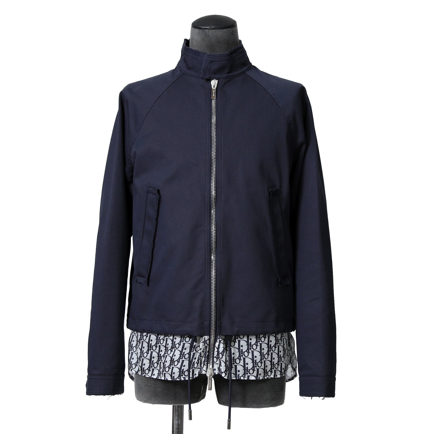 Dior ディオール / 19AW キムジョーンズ期 / オブリーク総柄裏地 トロッター ダメージ加工 ジャケット / 923C471A4120 / size 44 (NAVY)