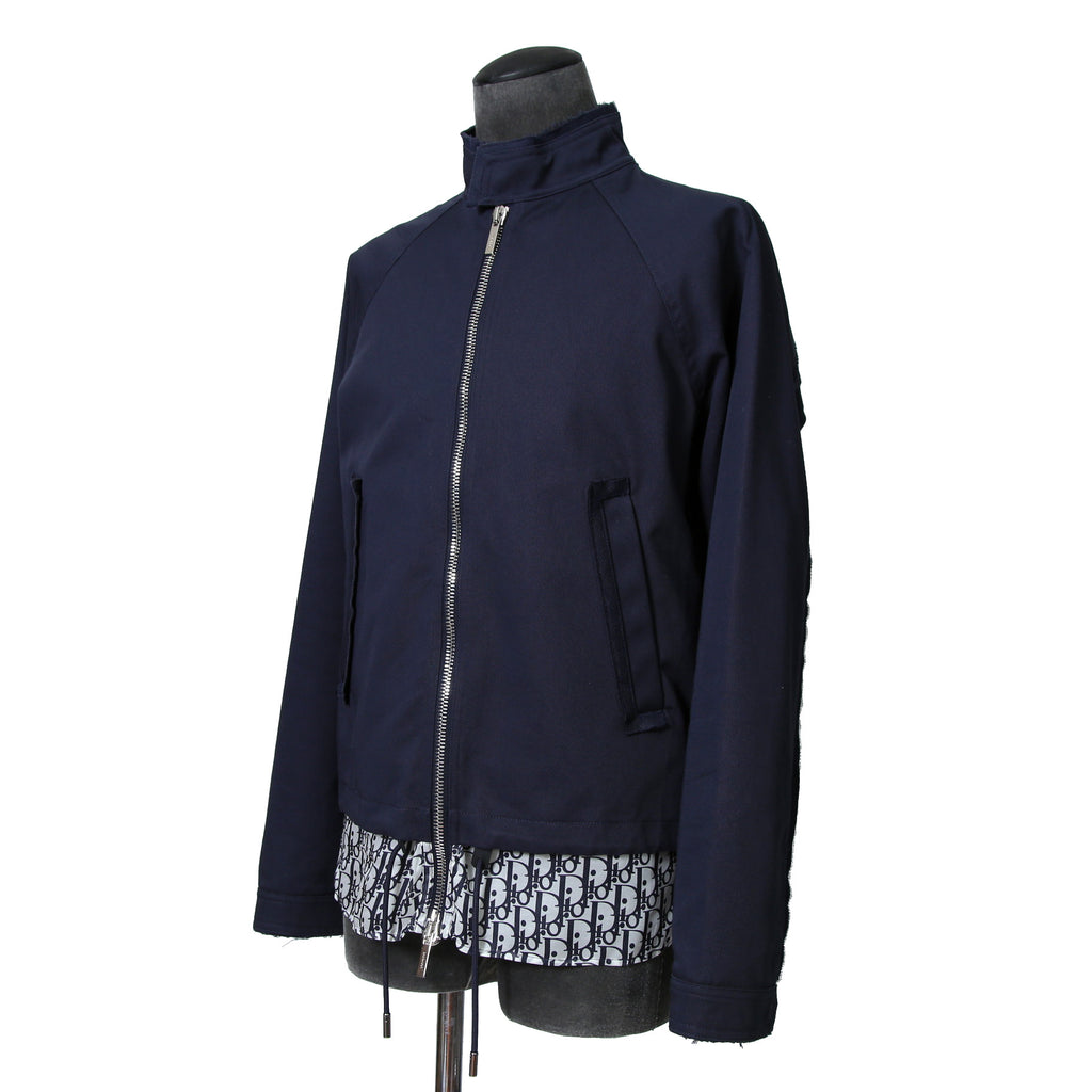 Dior ディオール / 19AW キムジョーンズ期 / オブリーク総柄裏地 トロッター ダメージ加工 ジャケット / 923C471A4120 / size 44 (NAVY)