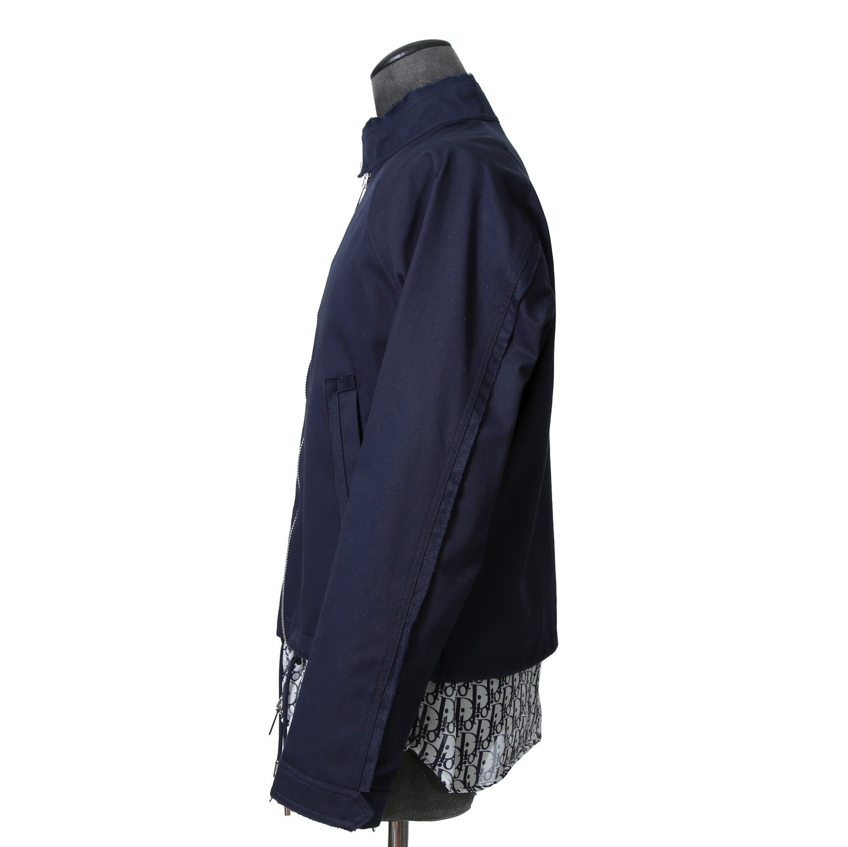 Dior ディオール / 19AW キムジョーンズ期 / オブリーク総柄裏地 トロッター ダメージ加工 ジャケット / 923C471A4120 / size 44 (NAVY)