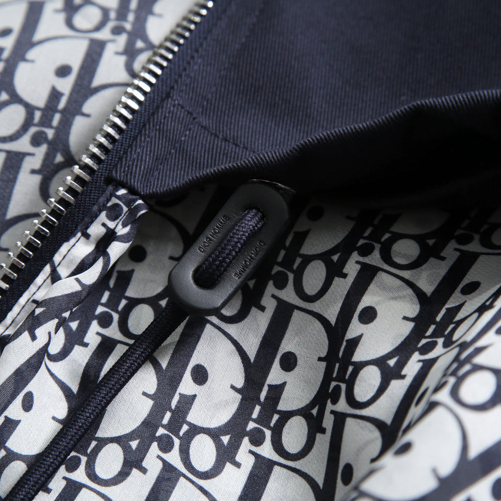 Dior ディオール / 19AW キムジョーンズ期 / オブリーク総柄裏地 トロッター ダメージ加工 ジャケット / 923C471A4120 / size 44 (NAVY)