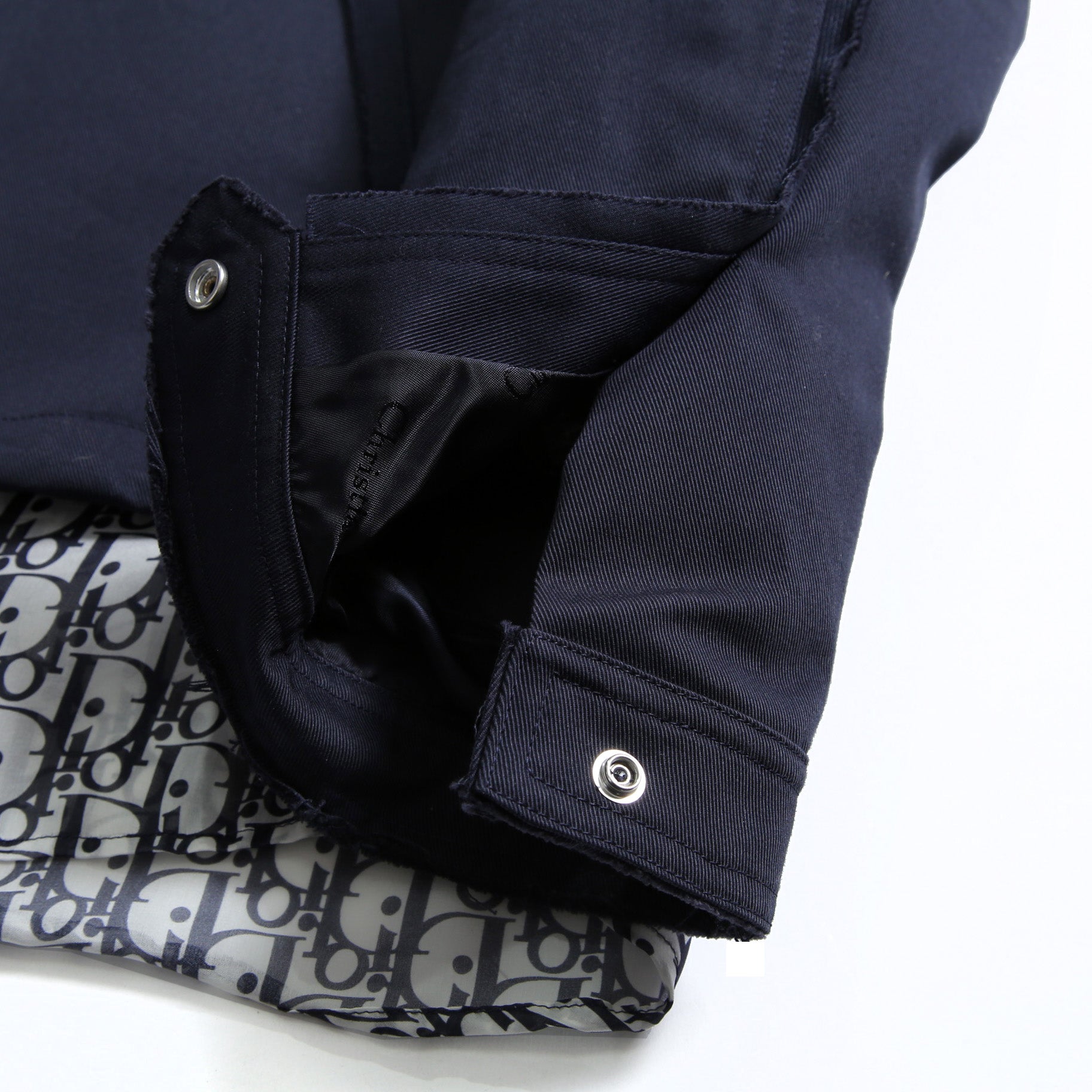 Dior ディオール / 19AW キムジョーンズ期 / オブリーク総柄裏地 トロッター ダメージ加工 ジャケット / 923C471A4120 / size 44 (NAVY)