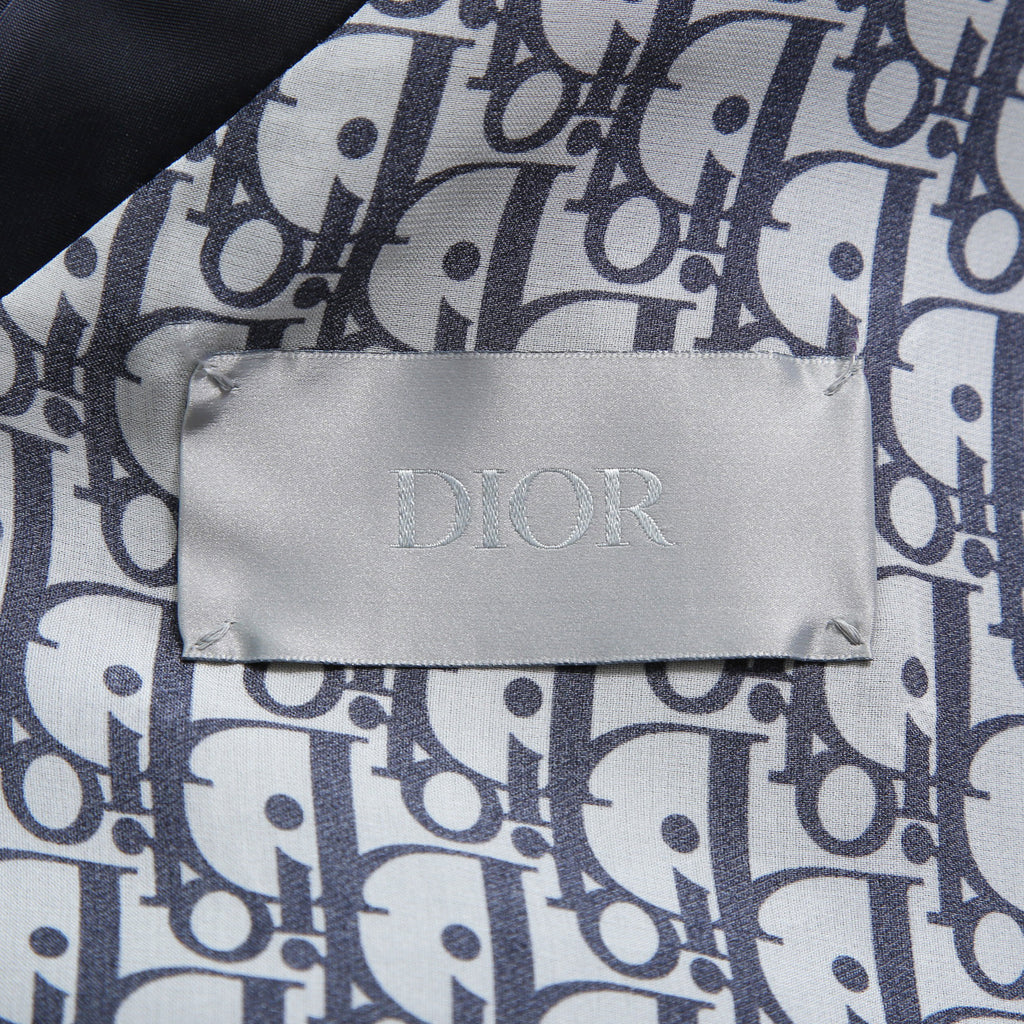 Dior ディオール / 19AW キムジョーンズ期 / オブリーク総柄裏地 トロッター ダメージ加工 ジャケット / 923C471A4120 / size 44 (NAVY)