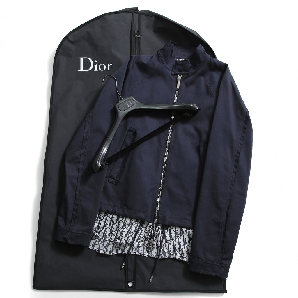 Dior ディオール / 19AW キムジョーンズ期 / オブリーク総柄裏地 トロッター ダメージ加工 ジャケット / 923C471A4120 / size 44 (NAVY)