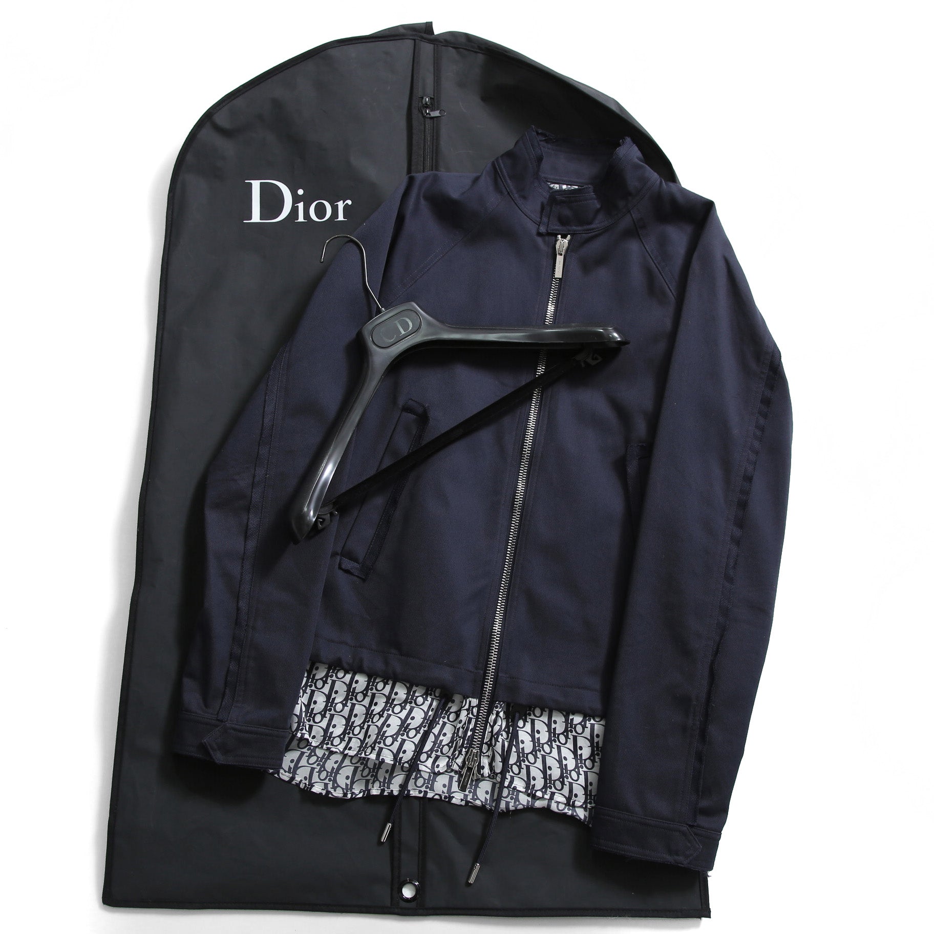 Dior ディオール / 19AW キムジョーンズ期 / オブリーク総柄裏地 トロッター ダメージ加工 ジャケット / 923C471A4120 / size 44 (NAVY)