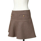 CELINE セリーヌ / 20AW 極美品 千鳥格子(ダブルハンドトゥース) チェルシージャケット フリルスカート / セットアップ / コットンxウール / 2V77R064V 28BZ / 2J677064V 28BZ / size 38 (BROWN)