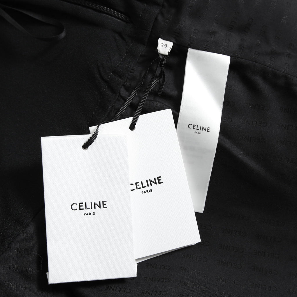 CELINE セリーヌ / 20AW 極美品 千鳥格子(ダブルハンドトゥース) チェルシージャケット フリルスカート / セットアップ / コットンxウール / 2V77R064V 28BZ / 2J677064V 28BZ / size 38 (BROWN)