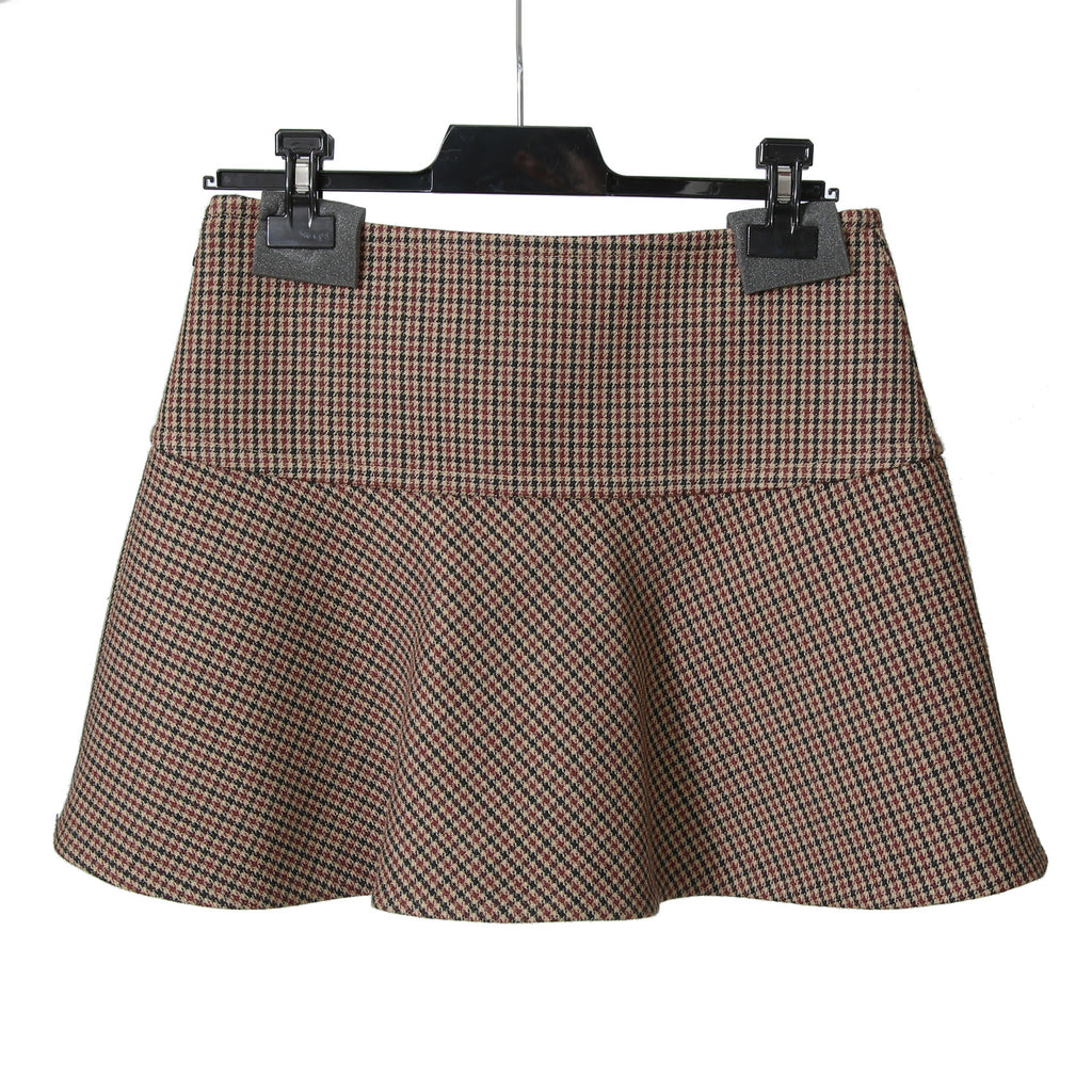 CELINE セリーヌ / 20AW 極美品 千鳥格子(ダブルハンドトゥース) チェルシージャケット フリルスカート / セットアップ / コットンxウール / 2V77R064V 28BZ / 2J677064V 28BZ / size 38 (BROWN)