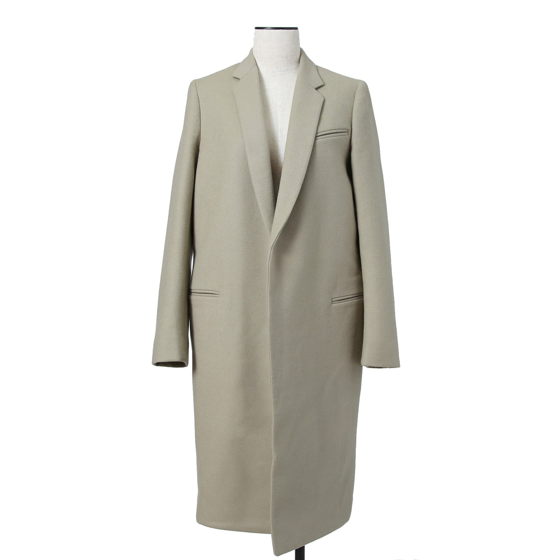 CELINE セリーヌ / フィービー期  / クロンビーコート / ウール  メルトン / 2 8H28 / 7165 / size 36 (セージベージュ)