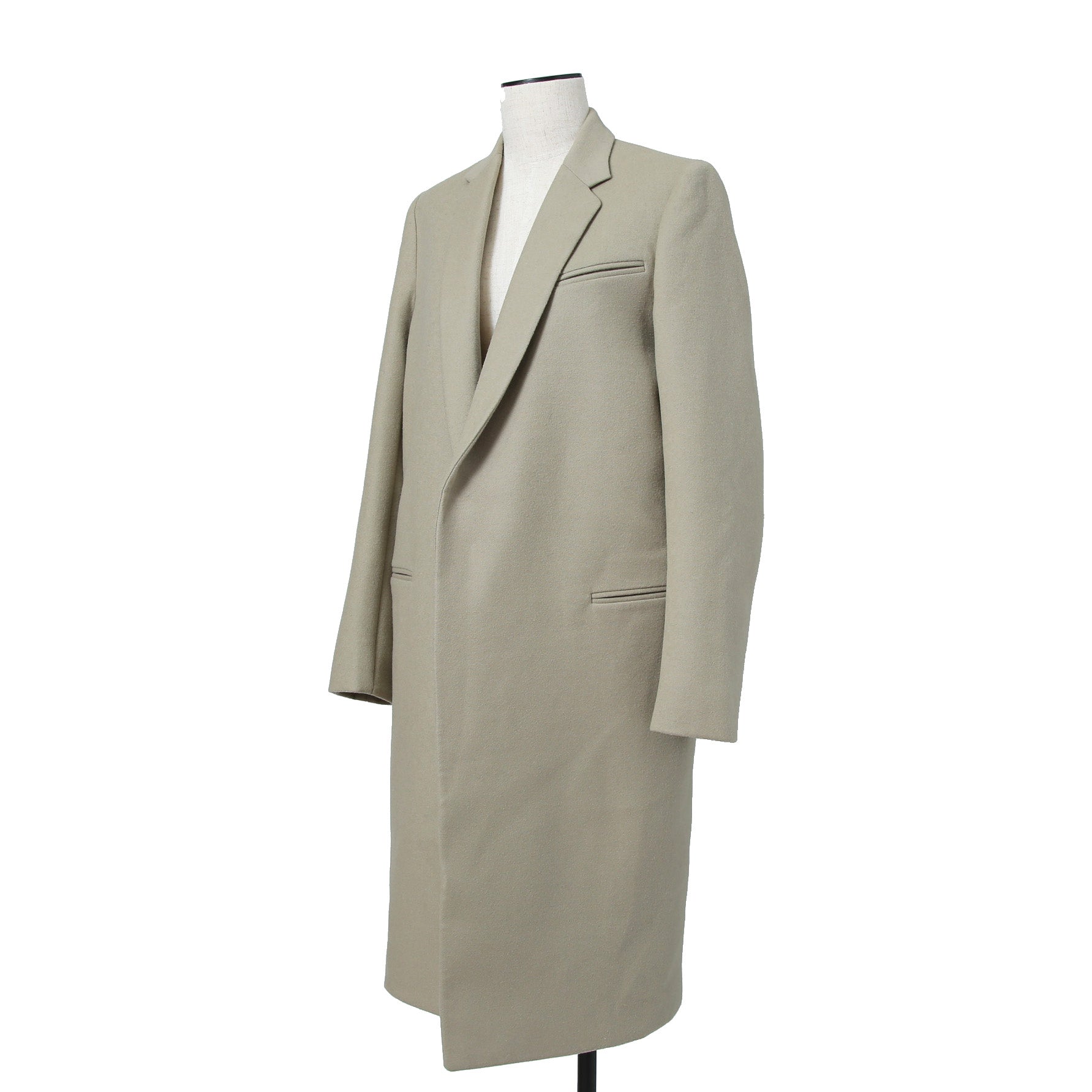 CELINE セリーヌ / フィービー期  / クロンビーコート / ウール  メルトン / 2 8H28 / 7165 / size 36 (セージベージュ)