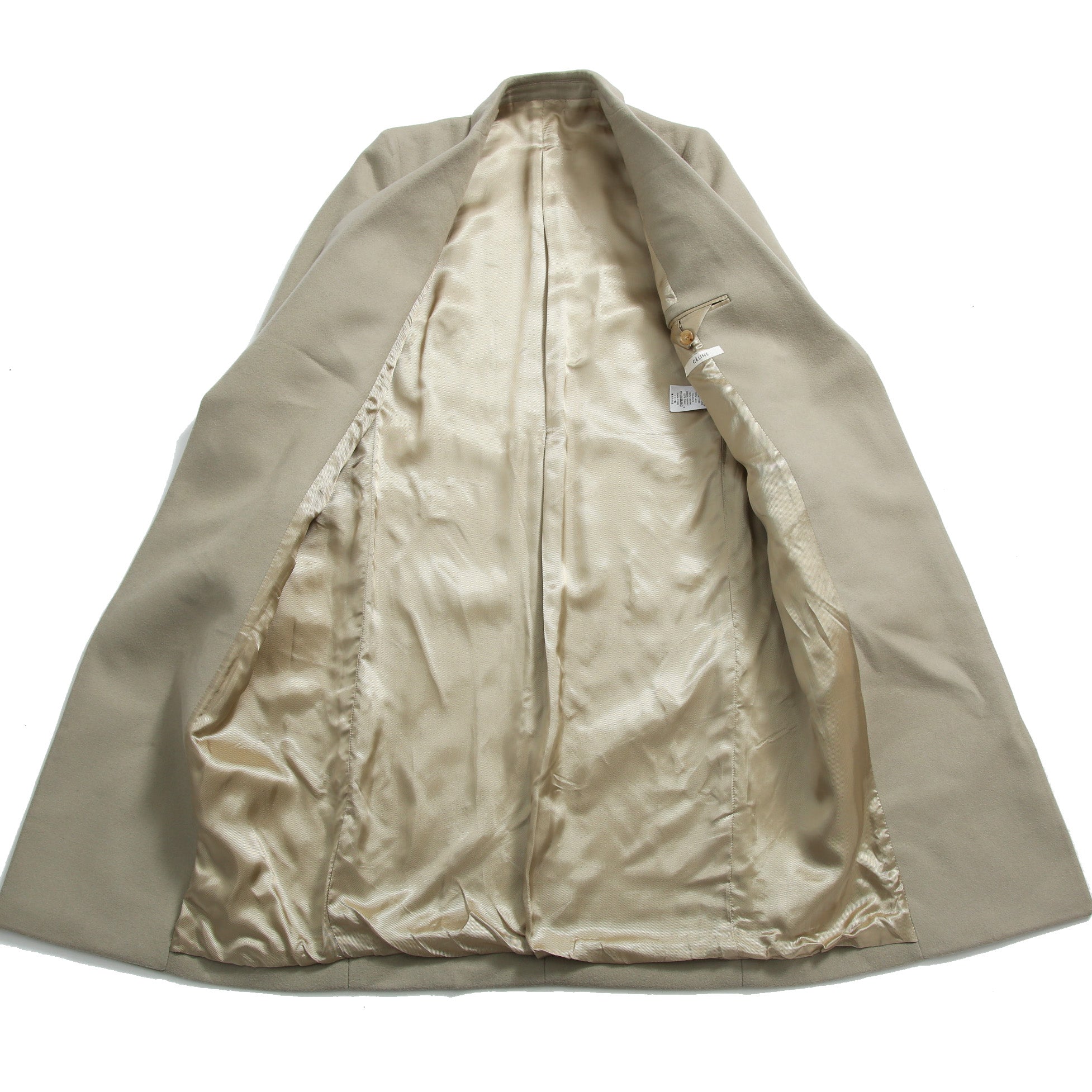 CELINE セリーヌ / フィービー期  / クロンビーコート / ウール  メルトン / 2 8H28 / 7165 / size 36 (セージベージュ)