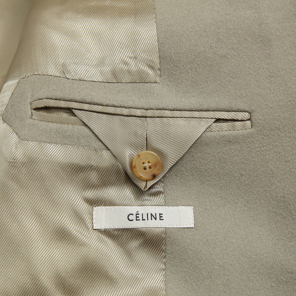 CELINE セリーヌ / フィービー期  / クロンビーコート / ウール  メルトン / 2 8H28 / 7165 / size 36 (セージベージュ)