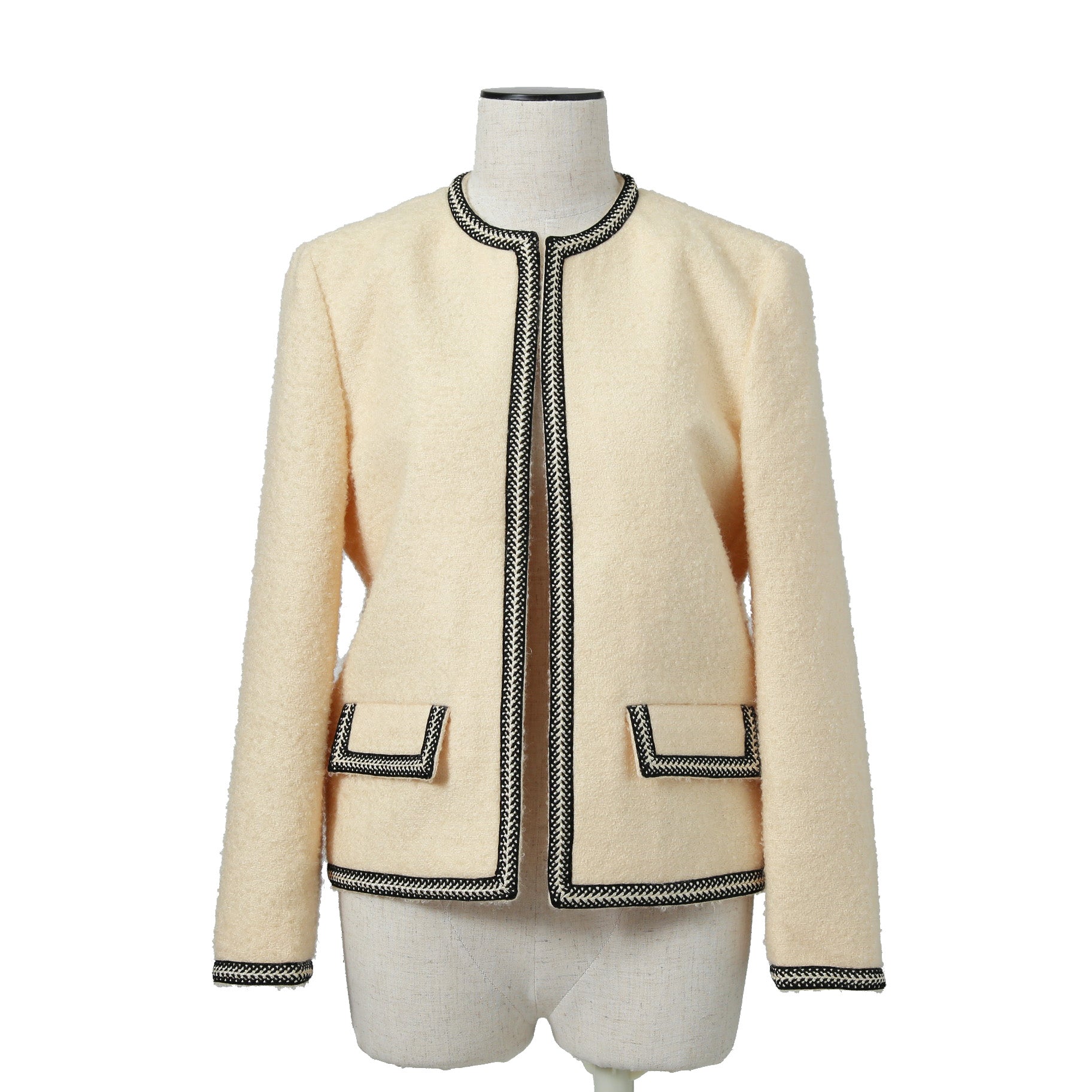 CELINE セリーヌ / 23AW 超美品 エディ期 ウールツイード / CHASSEUR JACKET / シャスール ジャケット / 国内正規品 2V890333J.01VA / size 36 (VANILLA)