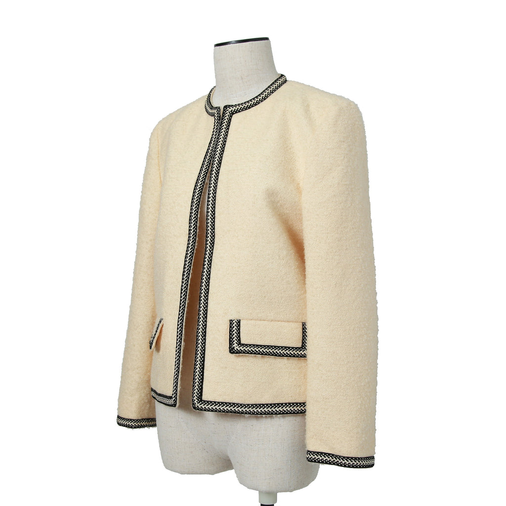 CELINE セリーヌ / 23AW 超美品 エディ期 ウールツイード / CHASSEUR JACKET / シャスール ジャケット / 国内正規品 2V890333J.01VA / size 36 (VANILLA)