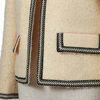 CELINE セリーヌ / 23AW 超美品 エディ期 ウールツイード / CHASSEUR JACKET / シャスール ジャケット / 国内正規品 2V890333J.01VA / size 36 (VANILLA)