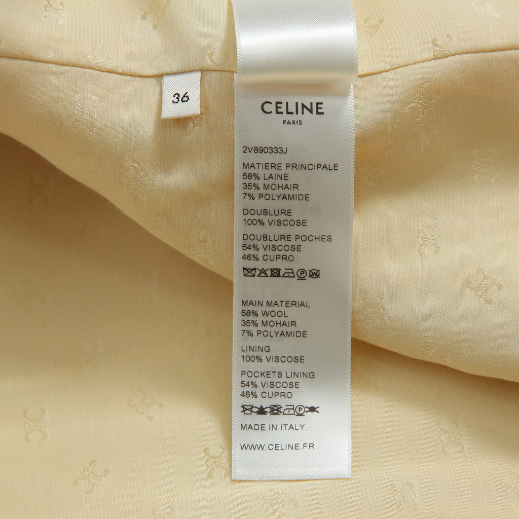 CELINE セリーヌ / 23AW 超美品 エディ期 ウールツイード / CHASSEUR JACKET / シャスール ジャケット / 国内正規品 2V890333J.01VA / size 36 (VANILLA)