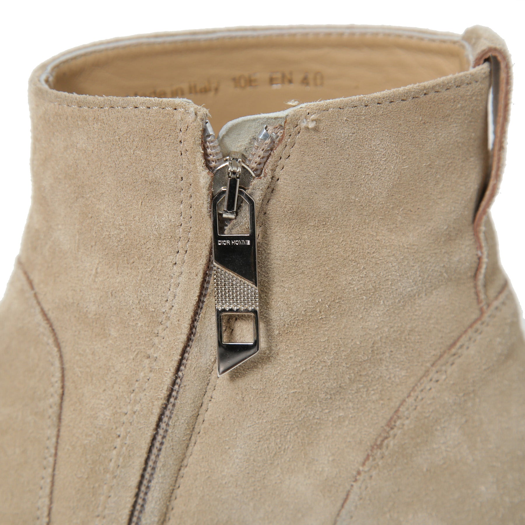 Dior Homme ディオール オム / 10SS エディ期 ヒールブーツ / サイドジップ / カーフ スウェード / size 40 (25cm) BEIGE シューズ