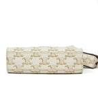 CELINE セリーヌ / ミニ バーティカル カバ / トリオンフ キャンバス カーフレザー  / 2WAYバッグ / エアポッズケース / トート ショルダーバッグ / WHITE