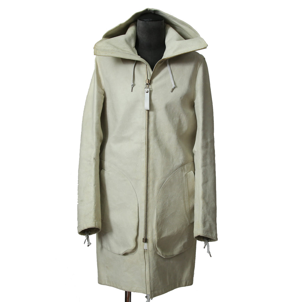 DEPTI ディープティ / 美品 2017-18 GUIDI HORSE / LEATHER HOODED COAT / size 46 (WHITE)