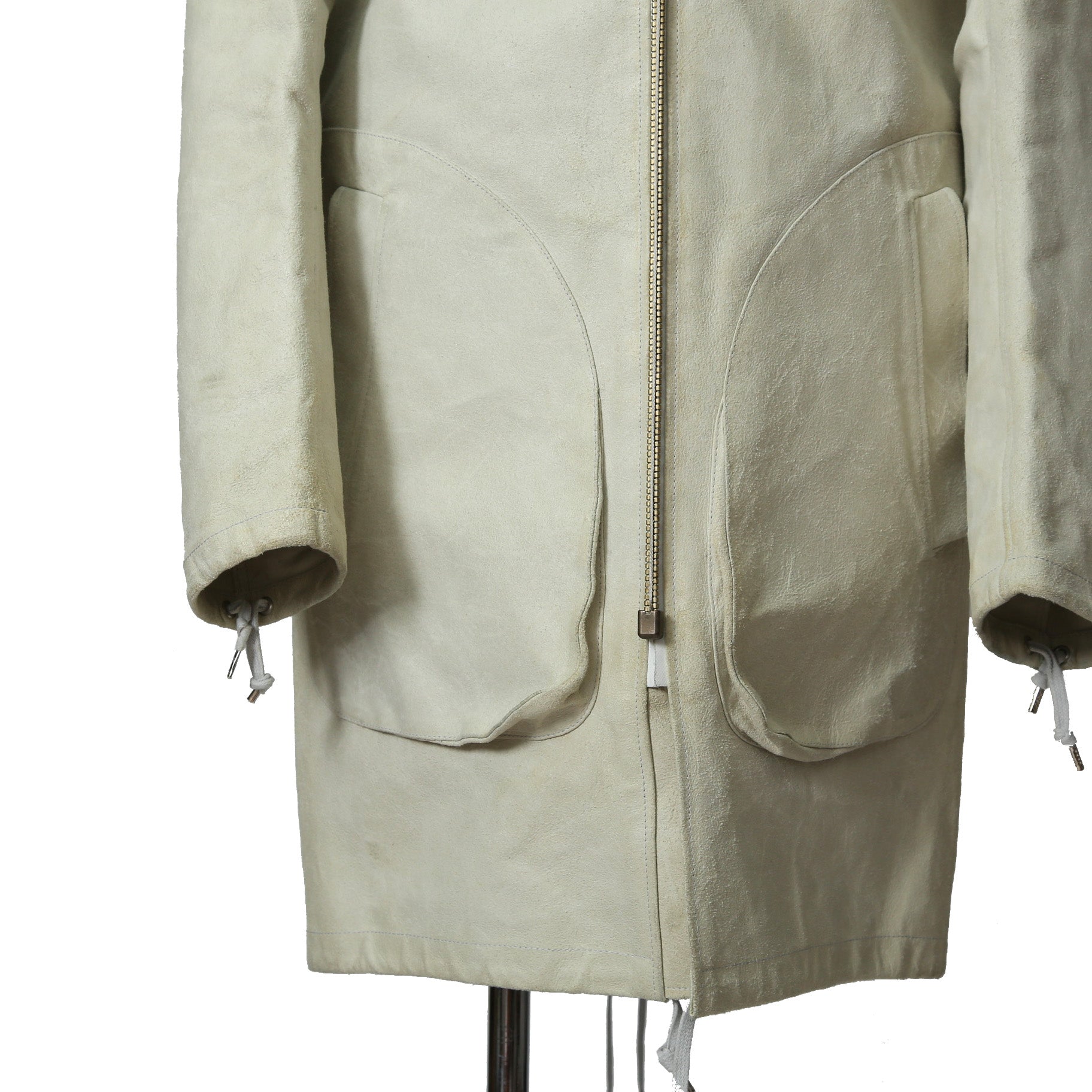 DEPTI ディープティ / 美品 2017-18 GUIDI HORSE / LEATHER HOODED COAT / size 46 (WHITE)