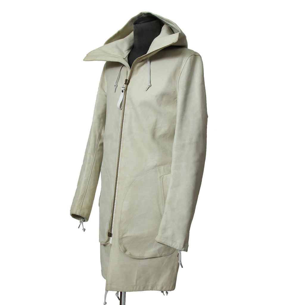DEPTI ディープティ / 美品 2017-18 GUIDI HORSE / LEATHER HOODED COAT / size 46 (WHITE)