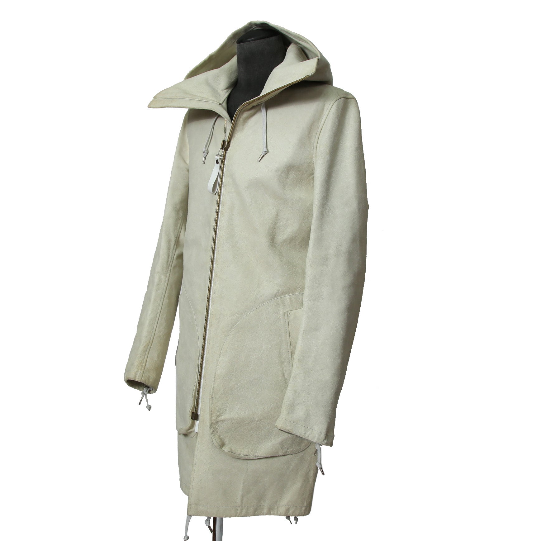 DEPTI ディープティ / 美品 2017-18 GUIDI HORSE / LEATHER HOODED COAT / size 46 (WHITE)