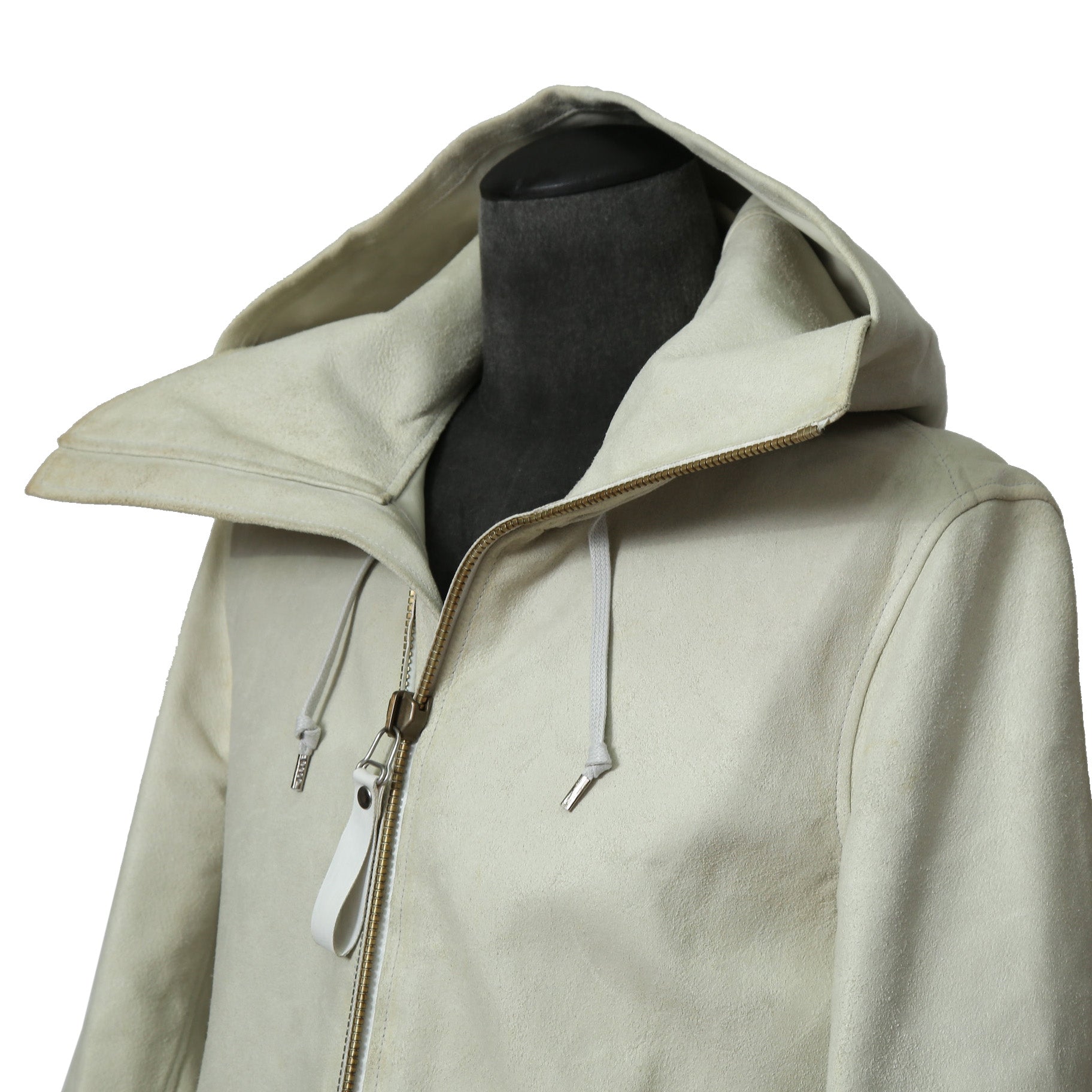 DEPTI ディープティ / 美品 2017-18 GUIDI HORSE / LEATHER HOODED COAT / size 46 (WHITE)