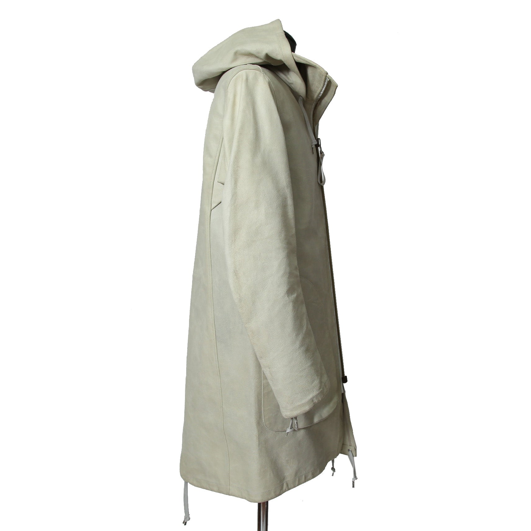 DEPTI ディープティ / 美品 2017-18 GUIDI HORSE / LEATHER HOODED COAT / size 46 (WHITE)