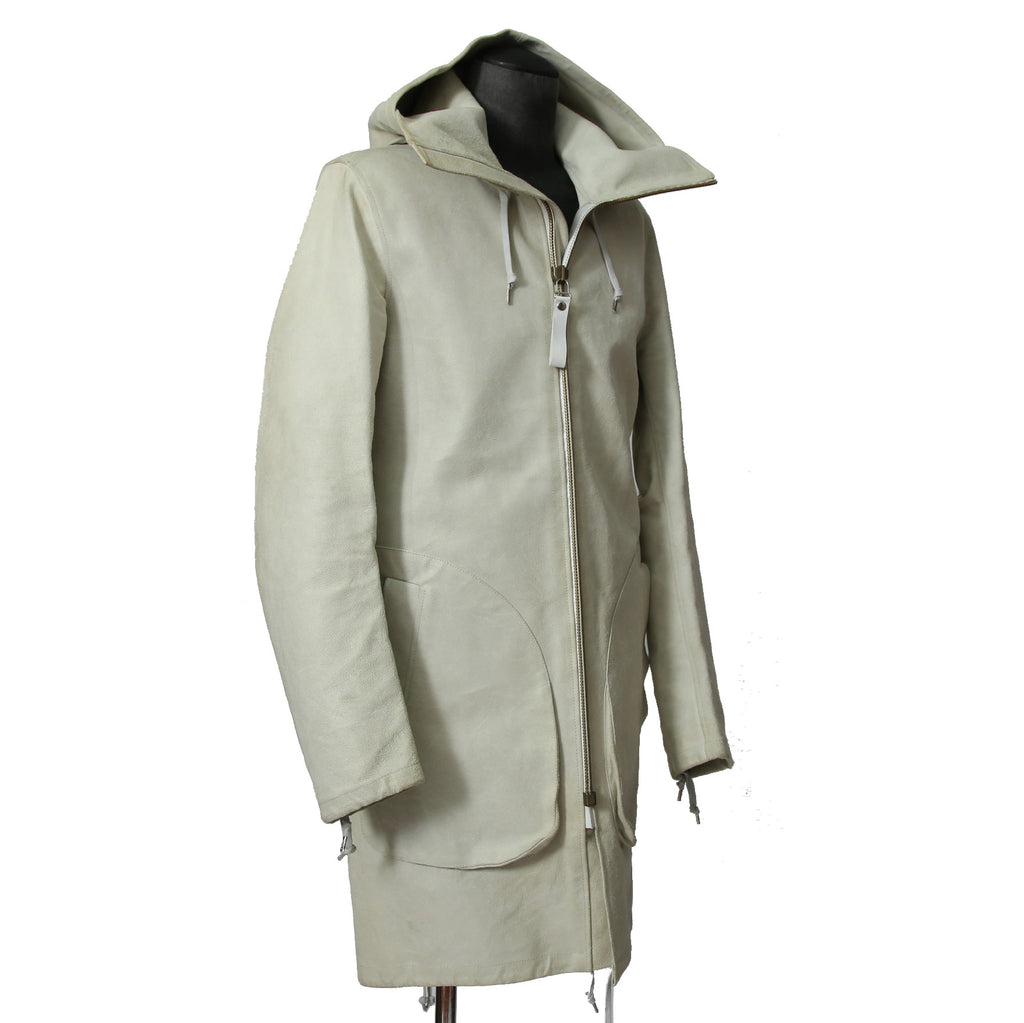 DEPTI ディープティ / 美品 2017-18 GUIDI HORSE / LEATHER HOODED COAT / size 46 (WHITE)