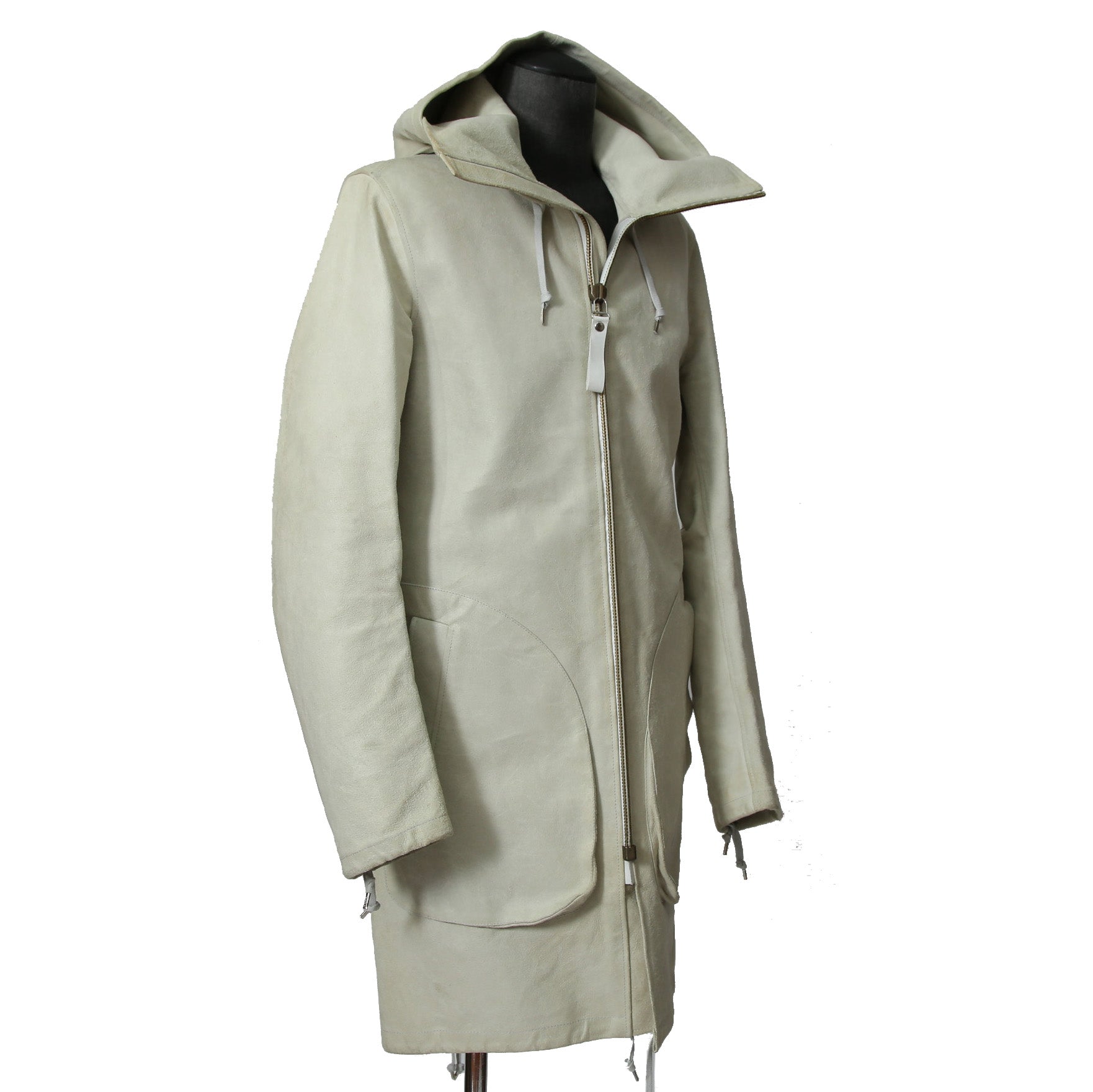 DEPTI ディープティ / 美品 2017-18 GUIDI HORSE / LEATHER HOODED COAT / size 46 (WHITE)