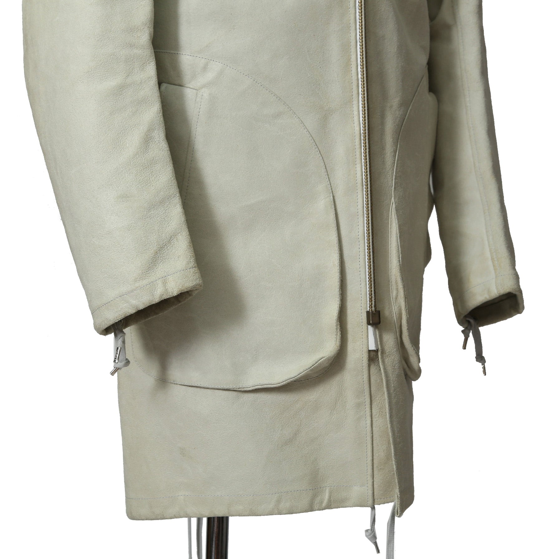 DEPTI ディープティ / 美品 2017-18 GUIDI HORSE / LEATHER HOODED COAT / size 46 (WHITE)