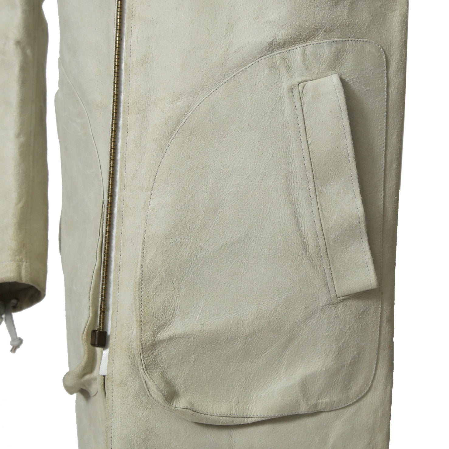 DEPTI ディープティ / 美品 2017-18 GUIDI HORSE / LEATHER HOODED COAT / size 46 (WHITE)