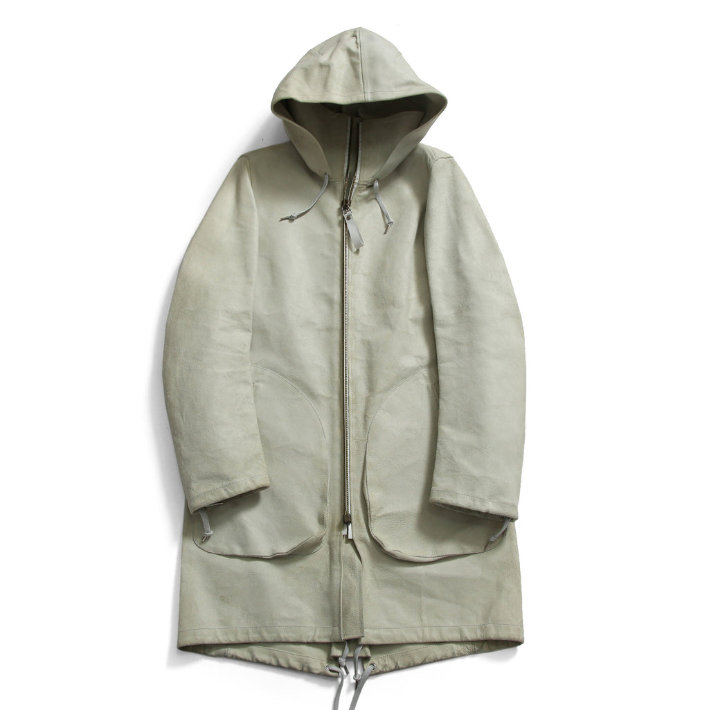DEPTI ディープティ / 美品 2017-18 GUIDI HORSE / LEATHER HOODED COAT / size 46 (WHITE)