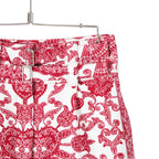 美品 DIOR クリスチャンディオール 22AW CHEZ MOI シェモア バンダナ柄 コットン ショート パンツ size 38(M) レッド ホワイト 317P52A3461
