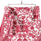 美品 DIOR クリスチャンディオール 22AW CHEZ MOI シェモア バンダナ柄 コットン ショート パンツ size 38(M) レッド ホワイト 317P52A3461