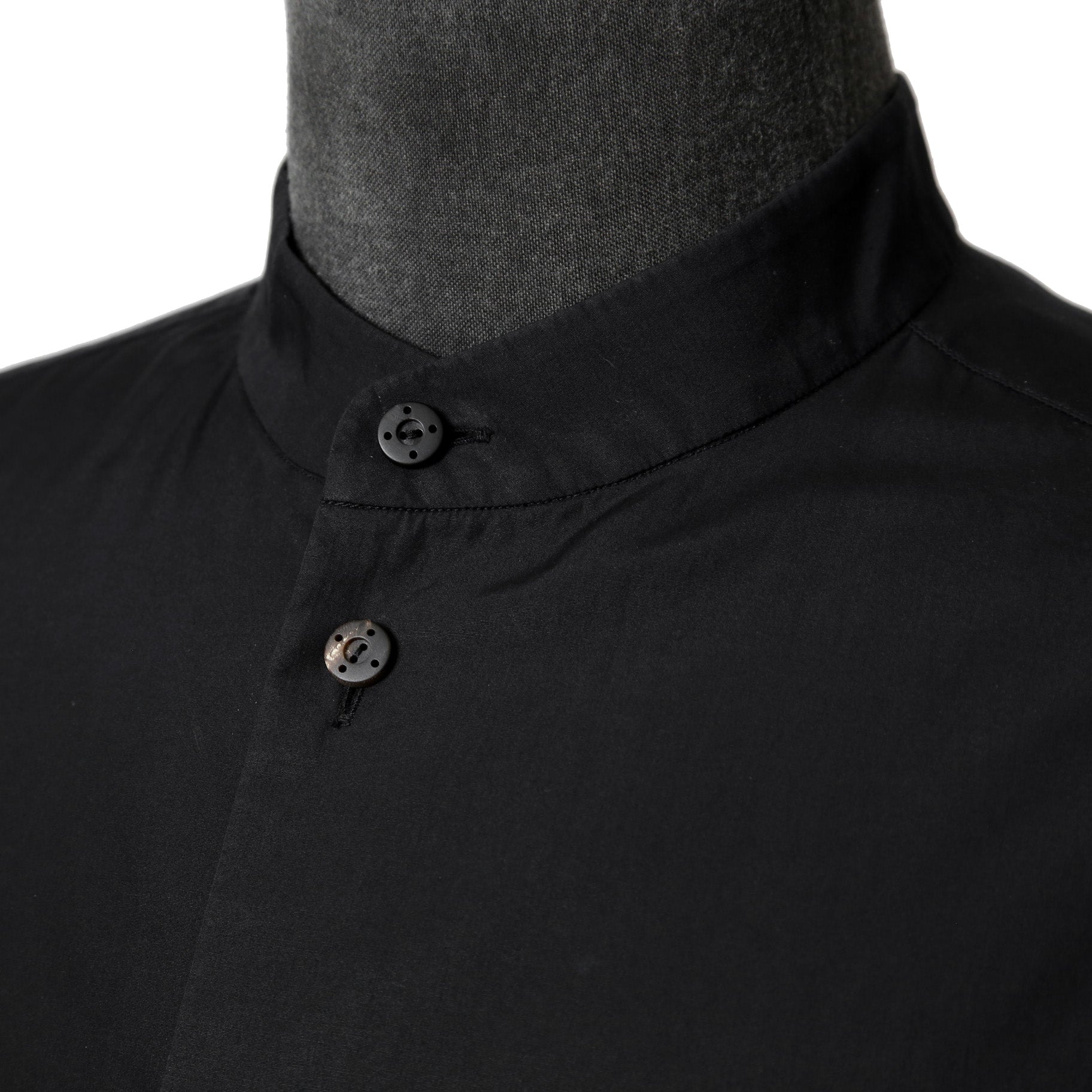 DEVOA デヴォア  / 23AW 美品 Mao Color Shirt 170/2 SUVIN cotton  / マオカラー 長袖シャツ / size 1 (BLACK)