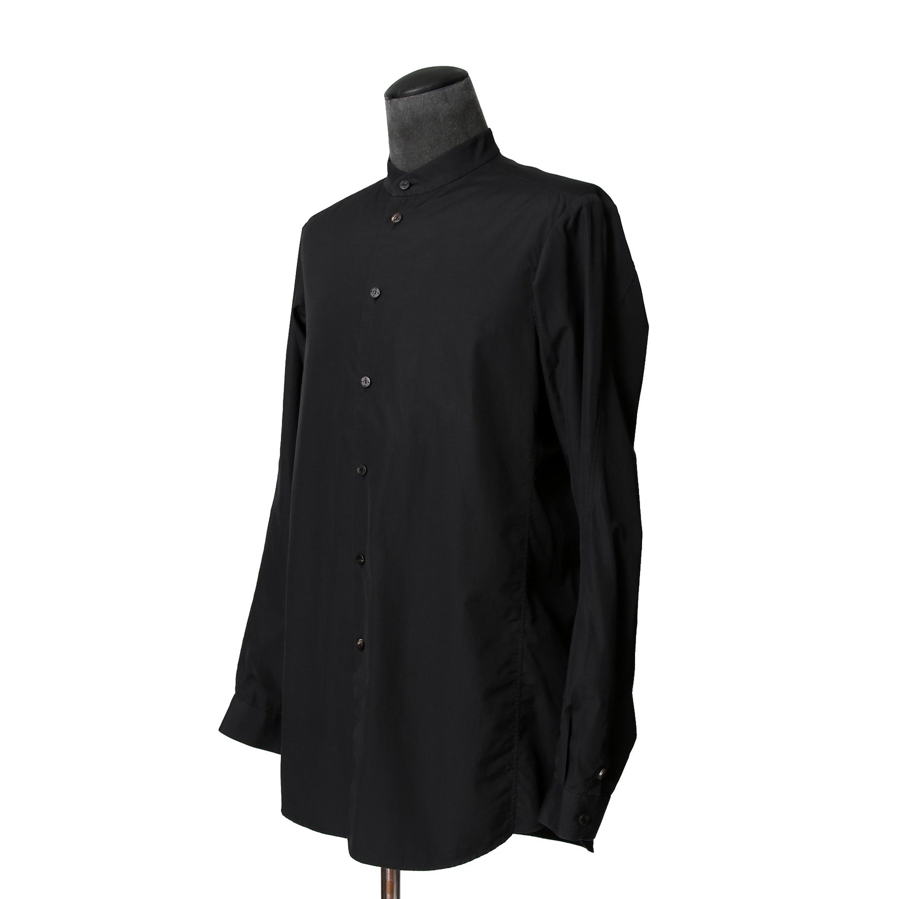 DEVOA デヴォア  / 23AW 美品 Mao Color Shirt 170/2 SUVIN cotton  / マオカラー 長袖シャツ / size 1 (BLACK)