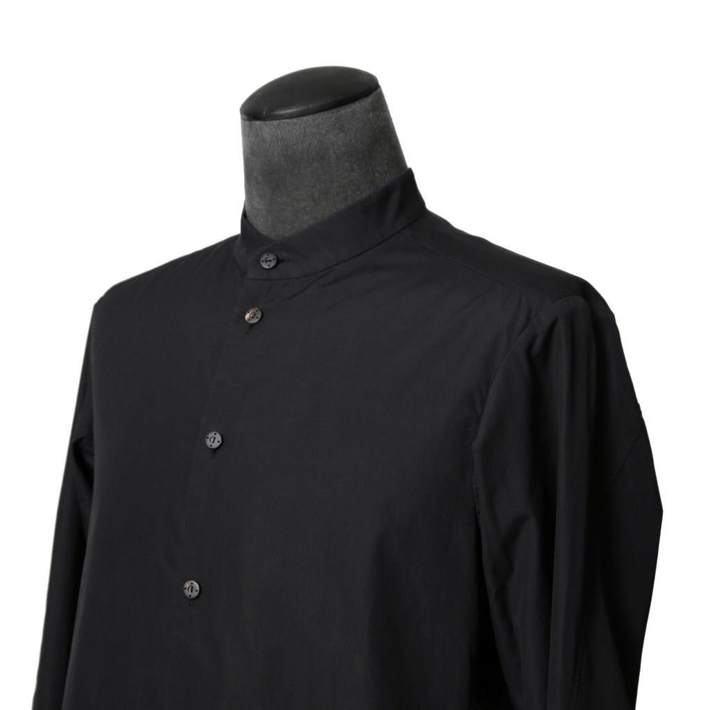 DEVOA デヴォア  / 23AW 美品 Mao Color Shirt 170/2 SUVIN cotton  / マオカラー 長袖シャツ / size 1 (BLACK)