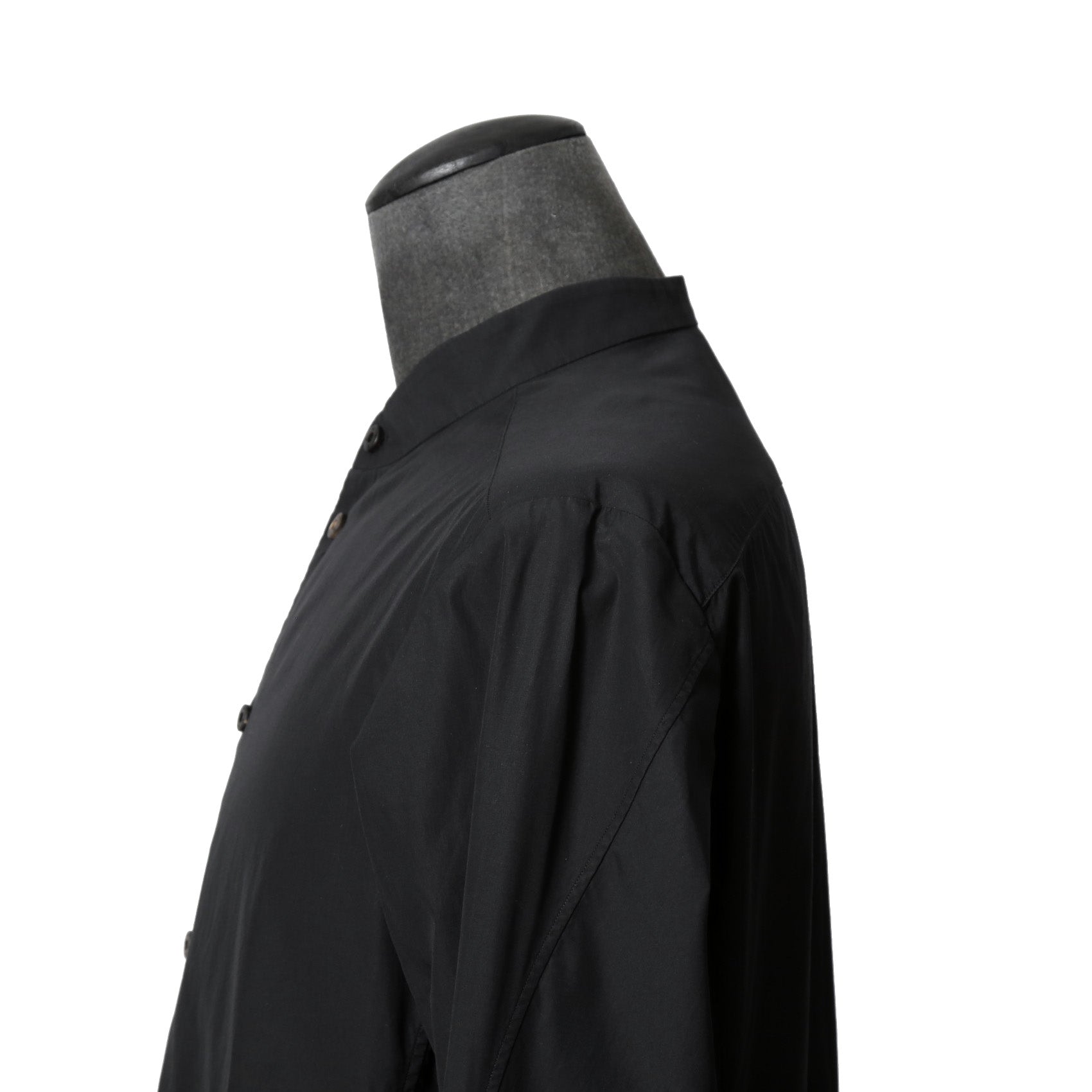 DEVOA デヴォア  / 23AW 美品 Mao Color Shirt 170/2 SUVIN cotton  / マオカラー 長袖シャツ / size 1 (BLACK)