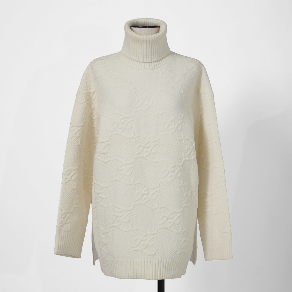 FENDI フェンディ /  21AW FFカリグラフィー ズッカ / ハイネックニット / カシミヤ混 / FZX697 AHE9 / size 38 (クリーム)  レディース