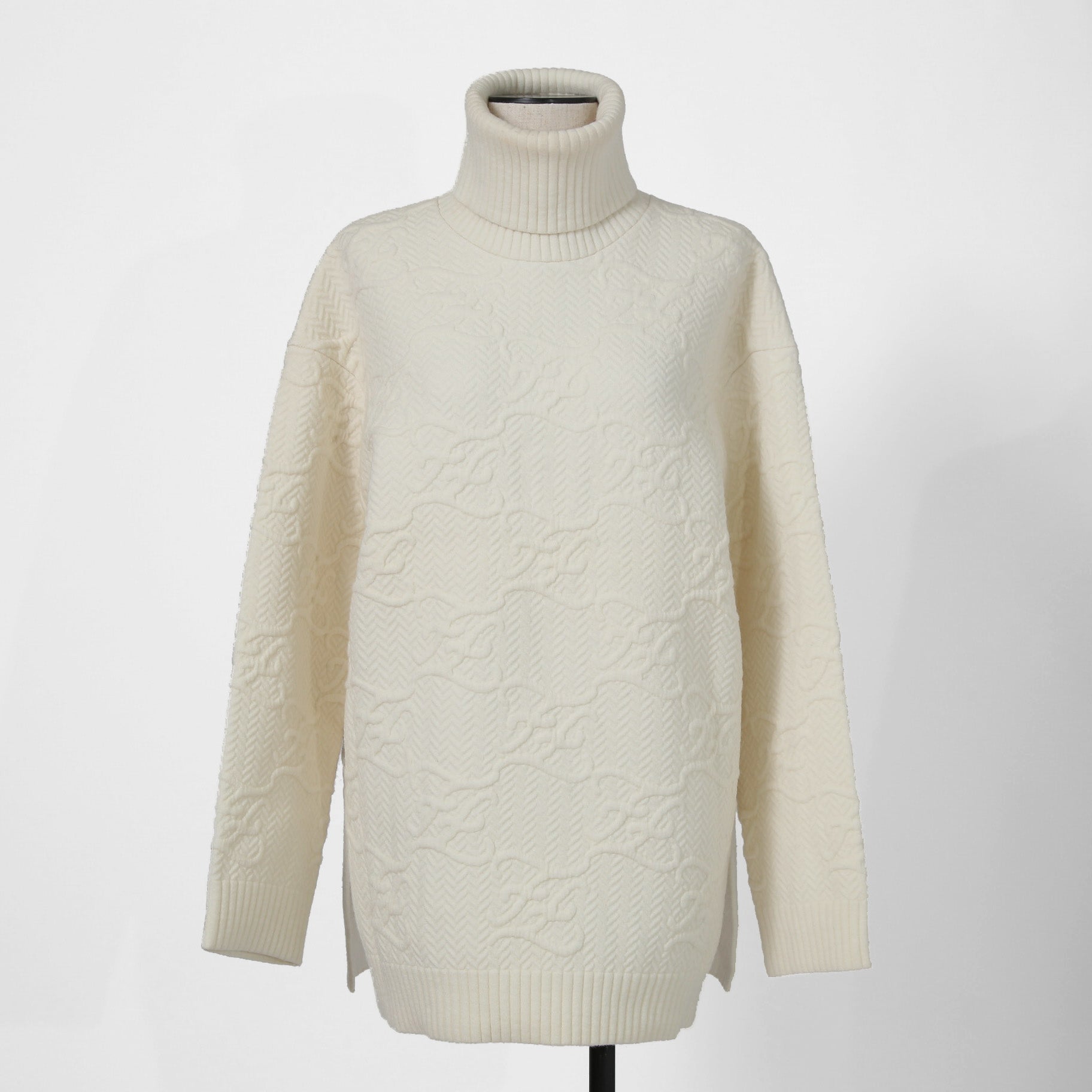 FENDI フェンディ /  21AW FFカリグラフィー ズッカ / ハイネックニット / カシミヤ混 / FZX697 AHE9 / size 38 (クリーム)  レディース