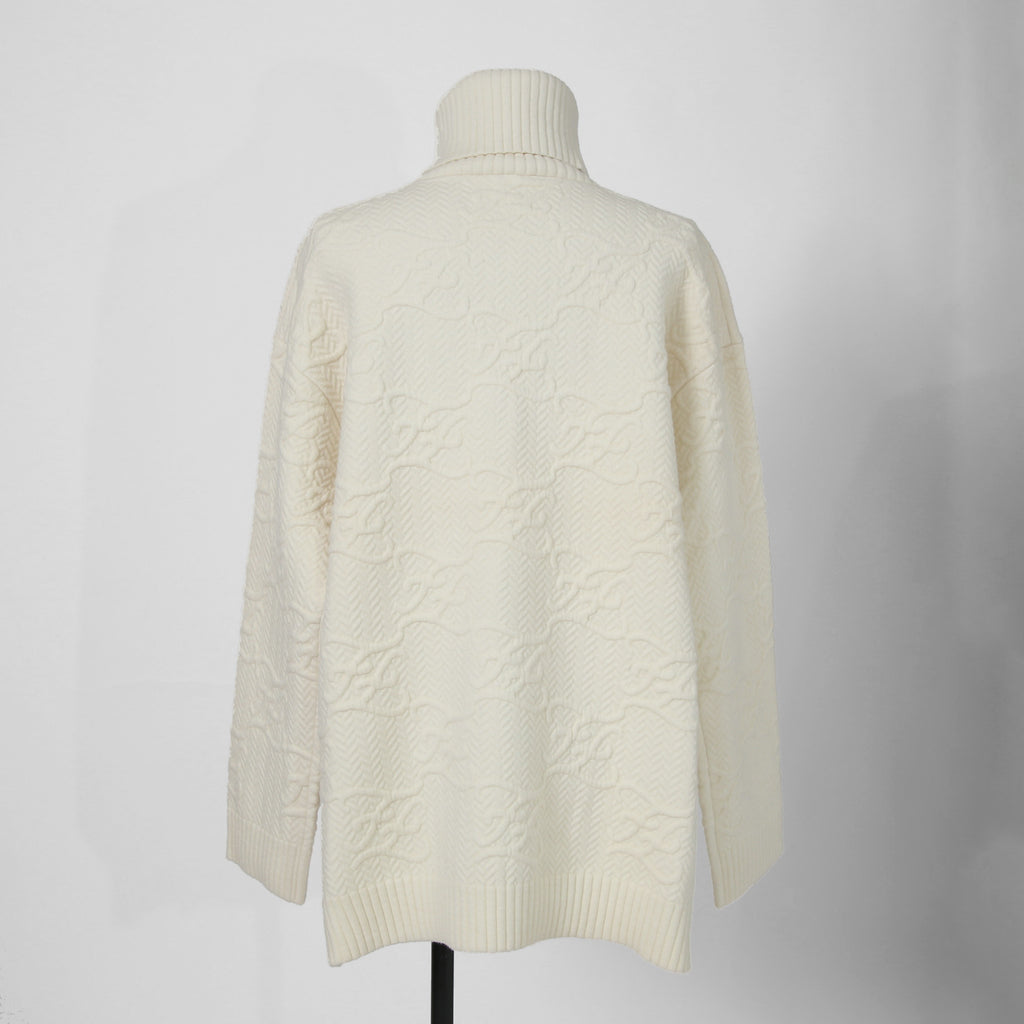 FENDI フェンディ /  21AW FFカリグラフィー ズッカ / ハイネックニット / カシミヤ混 / FZX697 AHE9 / size 38 (クリーム)  レディース